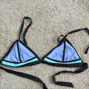 Stylish Blue and Black Triangle Bikini Top